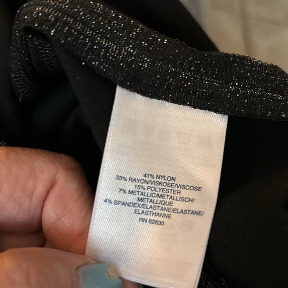 Lands' End Metallic Shimmer Black Dress Fall Winter Party Cocktail Women’s Sz 12 - Picture 9 of 10